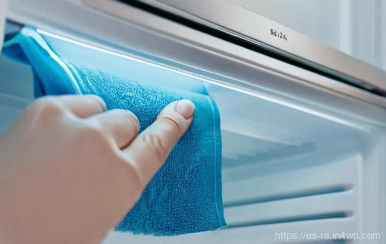 냉장고의 최적 온도 설정 방법 - **Prompt:** "A busy kitchen scene where a person, casually dressed in a t-shirt and shorts (ensuring...