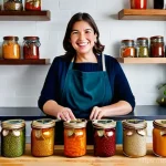 식품 보존의 생화학적 원리 - **Prompt 1: A Vibrant Spanish Kitchen Embracing Traditional and Modern Preservation**
    "A brightl...