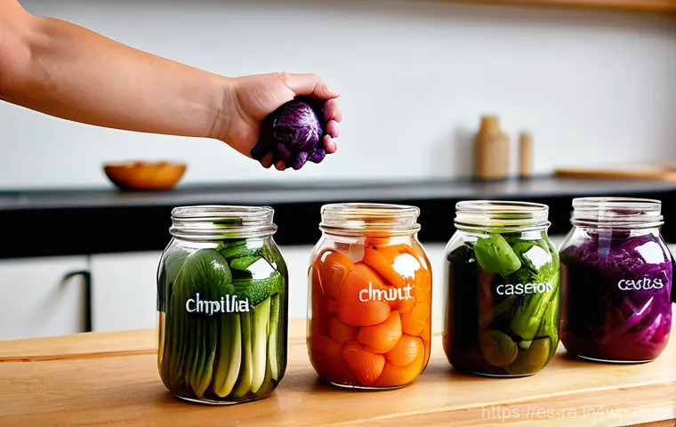 식품 보존의 생화학적 원리 - **Prompt 1: A Vibrant Spanish Kitchen Embracing Traditional and Modern Preservation**
    "A brightl...